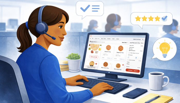 Image of testing a prototype with user and collecting their feedback.